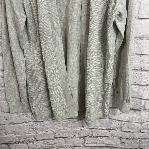 LL Bean womens large 100% Supima Cotton Open Front Cardigan waffle knit - Picture 3 of 6